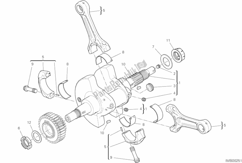All parts for the Connecting Rods of the Ducati Hypermotard 950 USA 2020